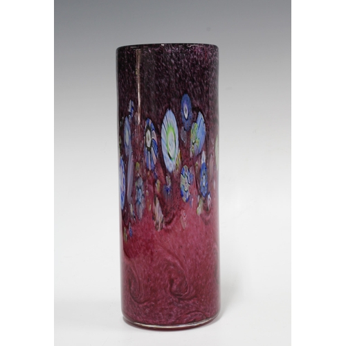 109 - CAITHNESS millefiori glass vase, 8.5 x 23cm.