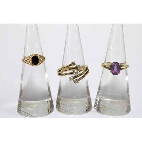 11 - Three 9ct gold gemset rings (3)