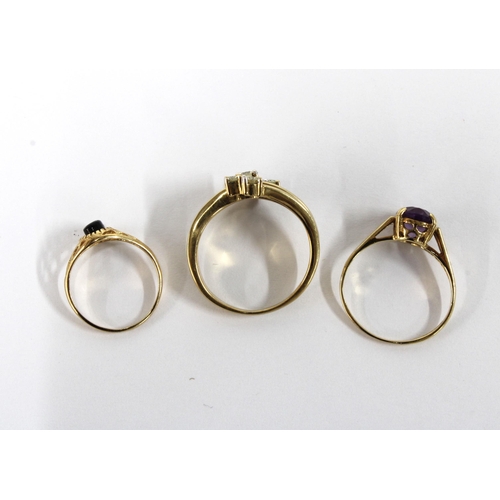 11 - Three 9ct gold gemset rings (3)