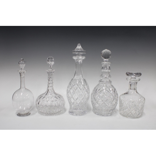 114 - Five various glass decanters with stoppers (5)