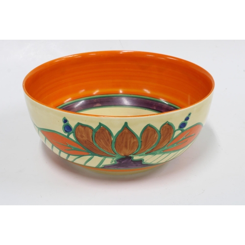 118 - CLARICE CLIFF Fantasque Lily (Brown) pottery bowl for Wilkinson's, printed backstamps, 20 x 8.5cm.