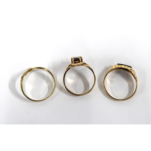 13 - Three 9ct gold gemset rings (3)