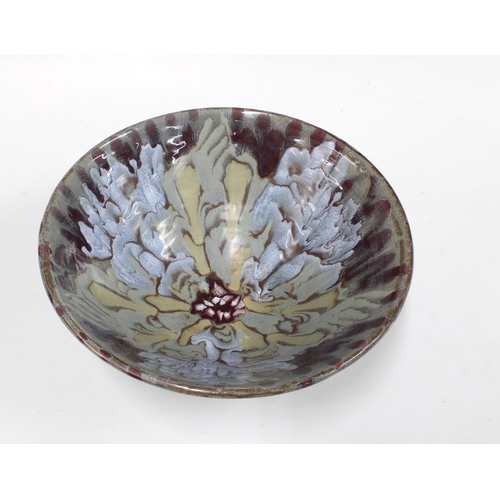 147 - PETER FISHLEY HOLLAND studio pottery bowl, 27 x 11cm.