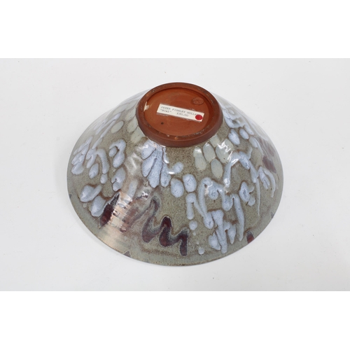 147 - PETER FISHLEY HOLLAND studio pottery bowl, 27 x 11cm.