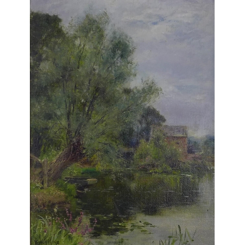 158 - HENRY JOHN YEEND KING (British 1855-1924) A MILL ON THE AVON, signed oil on board, moulded gilt fram... 