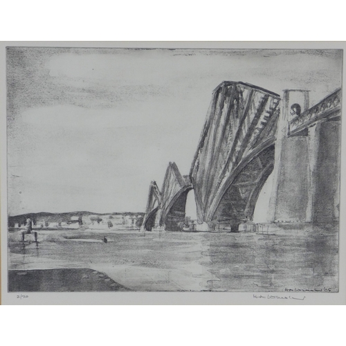 167 - SIR ANTHONY WHEELER, FORTH RAILWAY BRIDGE, print 2/20, signed and framed under glass, 39 x 29cm