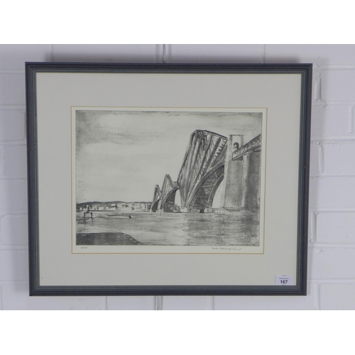 167 - SIR ANTHONY WHEELER, FORTH RAILWAY BRIDGE, print 2/20, signed and framed under glass, 39 x 29cm