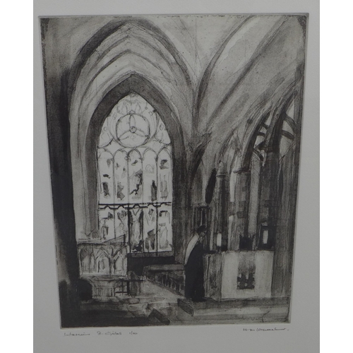 168 - SIR ANTHONY WHEELER, two prints to include Interior of St Giles, numbered 1/10 & Dean Village number... 