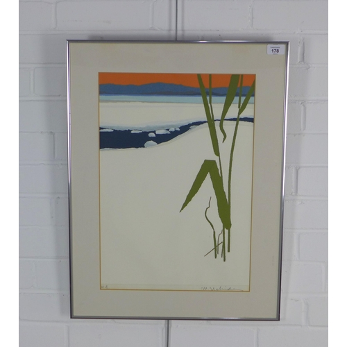 178 - UCHIDA MASAYASU (JAPANESE 1922 - 2019) pencil signed print, framed under glass, 34 x 48cm