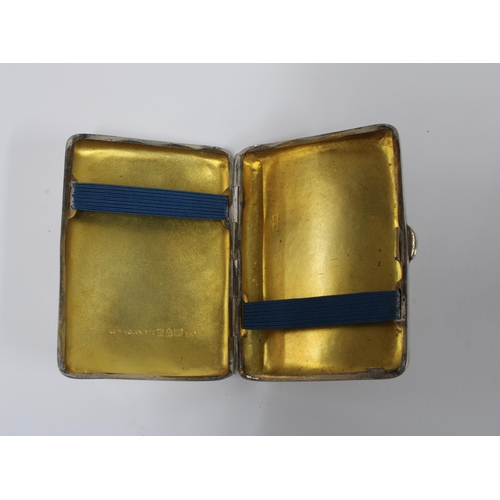 18 - Elkington & Co silver gilt cigarette case, Chester 1907, 8 x 6cm