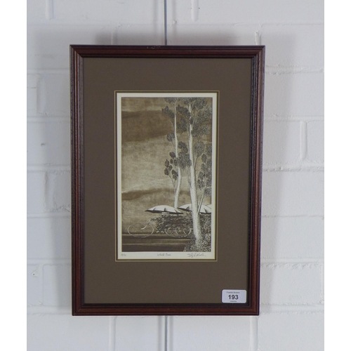 193 - SHIGEKI KURODA (JAPANESE b. 1953) WHITE TREES, etching, signed and numbered 38/70, framed under glas... 