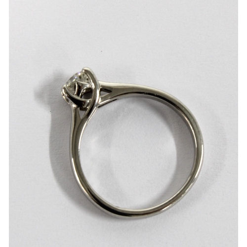 27 - 'The Leo' diamond solitaire ring, the circular stone with an approximate weight of 0.33ct, claw set ... 