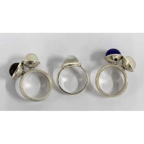 41 - Three silver gemset rings (3)