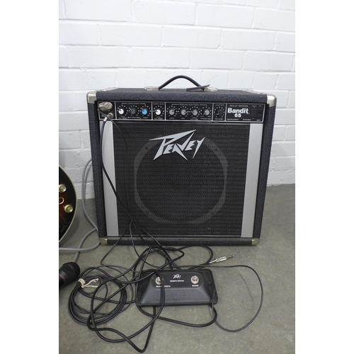 472 - Epiphone electric guitar and Peavey Bandit 65 amplifier (2)