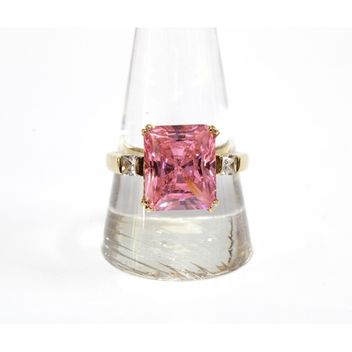 48 - Hollywood Collection replica of a ring worn by Ginger Rodgers, created in silver gilt and paste