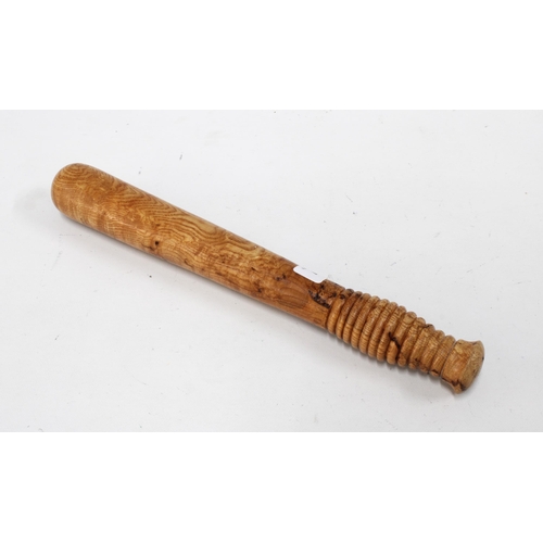 454 - An ash burr truncheon by Phil Jones, 33cm