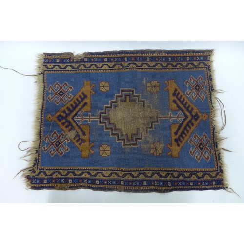 475 - Small Chinese dragon rug, 78 x 70cm and an Eastern prayer mat (2)