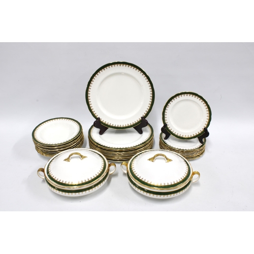 488 - Aynsley bone china tablewares to include plates, side plates, bowls and two tureens, pattern No 8213