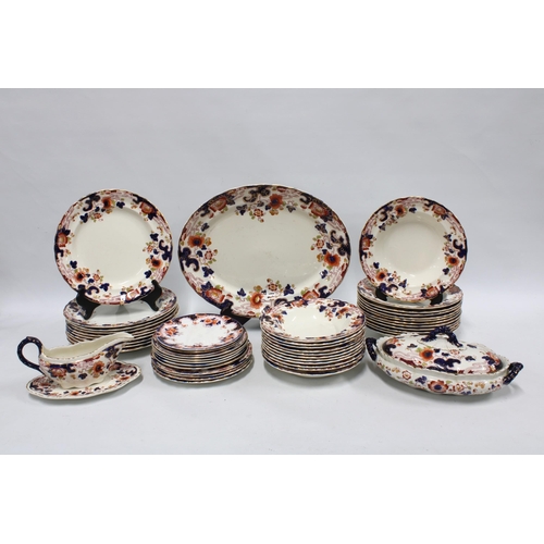 489 - Losol Ware Imari tableware's to include plates, side plates, bowls, a gravy boat and tureen (a lot)