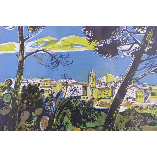 1 - JOHN MINTON (Illustrator) Time Was Away, A Notebook in Corsica, set of three lithograph prints, fram... 