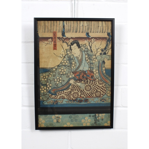 125 - Utagawa Kunisada (1786-1865) - also known as Toyokuri III, woodblock print, framed under glass, 25 x... 