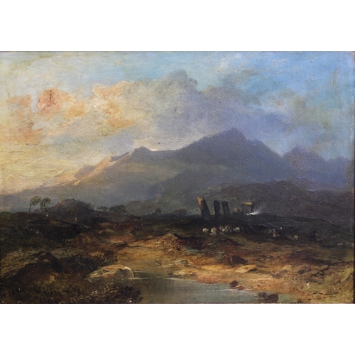 137 - HORATIO MCCULLOCH RSA (SCOTTISH 1805 - 1867), Untitled view of standing stones, signed oil on canvas... 