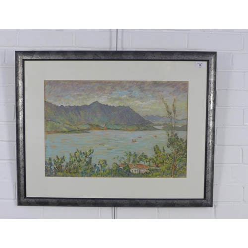 18 - ANNA MARY HOTCHKISS, RSA  (SCOTTISH 1885 - 1984) TAI PO, HONG KONG, signed pastel, framed under glas... 