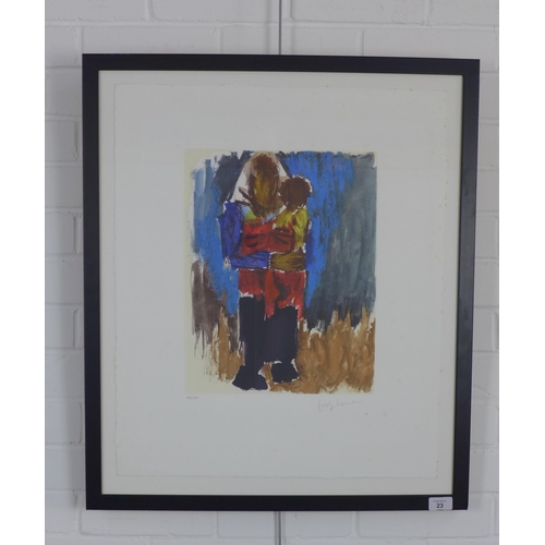 23 - JOSEF HERMAN OBE RA, (Polish/British 1911-2000) MOTHER & CHILD lithograph, 49/150, signed in pencil,... 