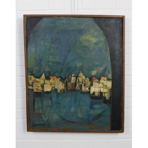 33 - RODICK CARMICHAEL, (SCOTTISH 1931 - 2008) an untitled Mid Century oil on canvas, signed and dated '5... 