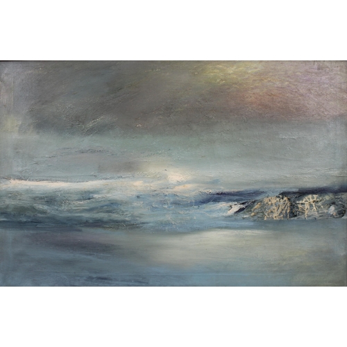 35 - UNTITLED MID CENTURY SCOTTISH SCHOOL SEASCAPE, oil on canvas, framed, 88 x 57cm