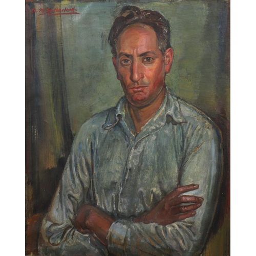 67 - DAVID MACBETH SUTHERLAND R.S.A. (SCOTTISH 1883-1974), PORTRAIT OF RHM (possibly Robert Morton) signe... 