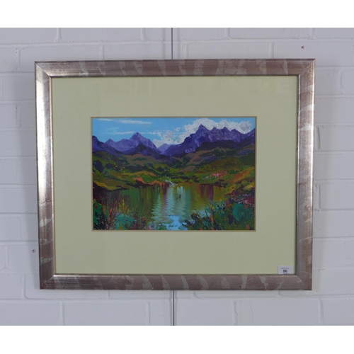 86 - JAMES HAWKINS (SCOTTISH b.1954), SGURR NAN GILLEAN , CUILLIN, 2001, signed oil on board, framed unde... 