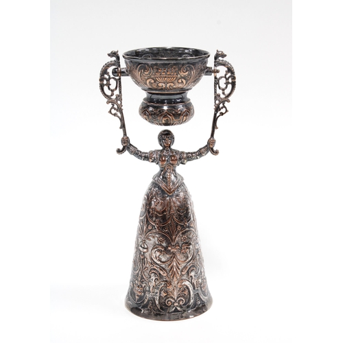 1 - A silver plated wager cup, 20cm