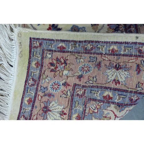 306 - Eastern wool runner with ivory field and allover foliate pattern, 330 x 78cm