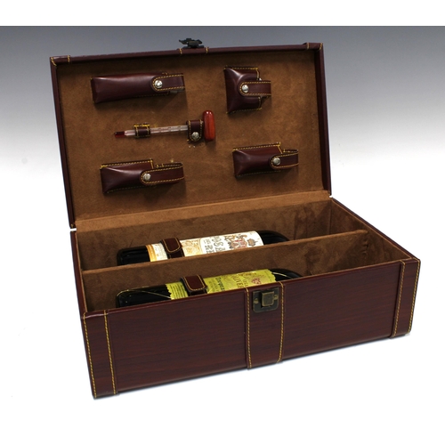 307 - Wine attache travel case, containing a bottle of Posada del Rey and Vega Oliveras Tempranillo and ac... 