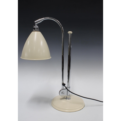 312 - Best & Lloyd adjustable table lamp, in chrome with cream shade and base, 52cm