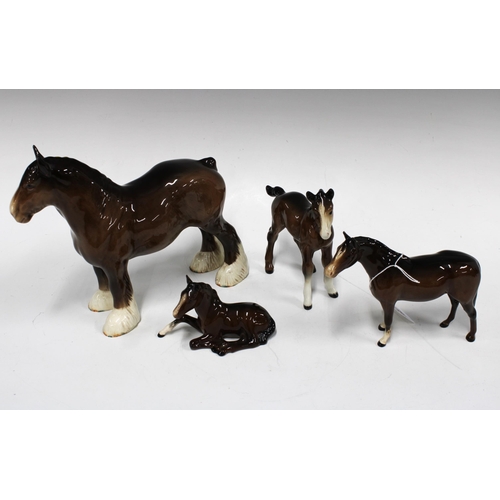 350 - Four Beswick horses, tallest 21cm (4)