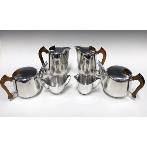 351 - Picquot Ware tea and coffee set, with a cream jug and sugar bowl (6)