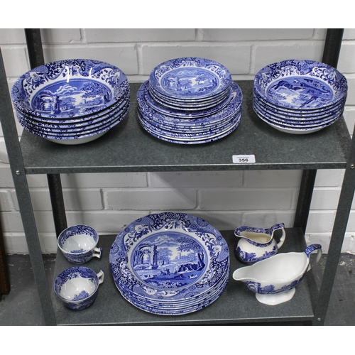 356 - Collection of Spode Italian blue and white tableware, approximately 40 pieces