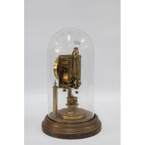 390 - Gustav Becker anniversary / 400 day torsion clock, under a glass dome,, 30cm