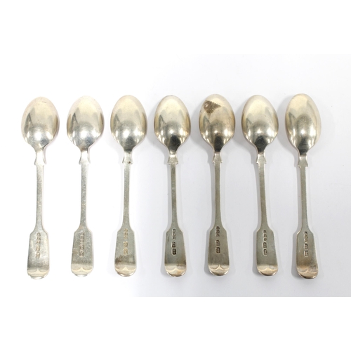 46 - Set of seven silver teaspoons with bright cut engraved terminals, Sheffield 1905 (7)