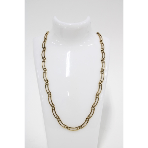 68 - 9ct gold necklace with flattened links, hallmarked 375