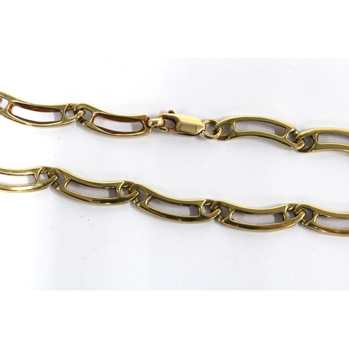 68 - 9ct gold necklace with flattened links, hallmarked 375