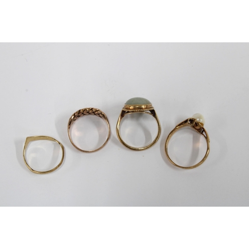 72 - Four 9ct gold gemset rings (4)