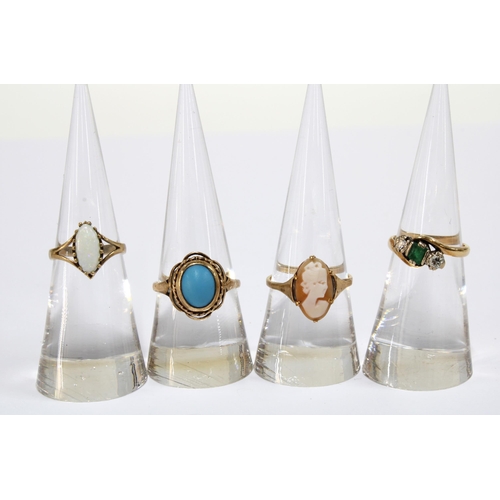 73 - Four 9ct gold gemset rings (4)