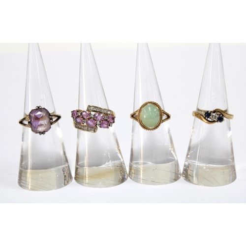 74 - Four 9ct gold gemset rings (4)