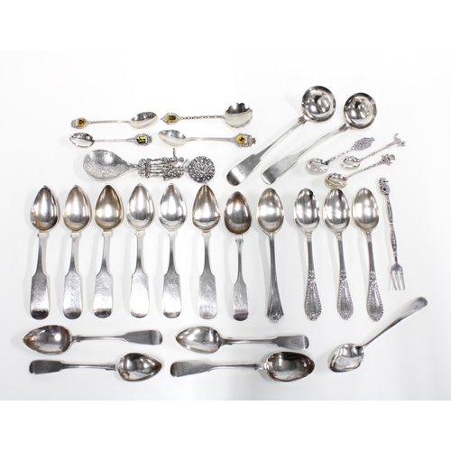 8 - A collection of silver and white metal spoons to include UK, Continental & American, various hallmar... 