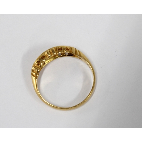 88 - An Edwardian 18ct gold diamond set Gypsy ring, Birmingham 1908, size L1/2