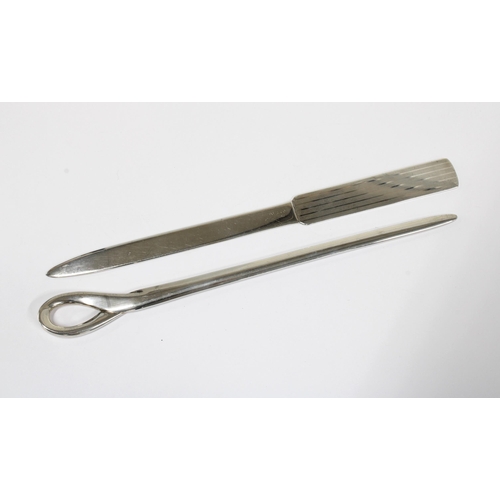 97 - Tiffany & Co, silver paper knife, designed by Elsa Peretti, stamped STERLING, together with another ... 