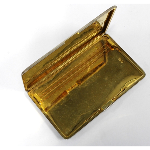 100B - George VI silver gilt cigarette case, London 1937, 14 x 9cm